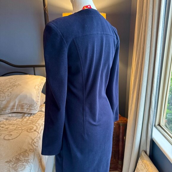 Adrienne Vittadini NWT Navy w Gold Buttons Long Sleeved Dress - Picture 16 of 16